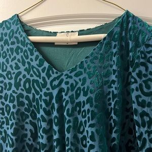 Size Medium green velvet Dickey blouse by EMBER
